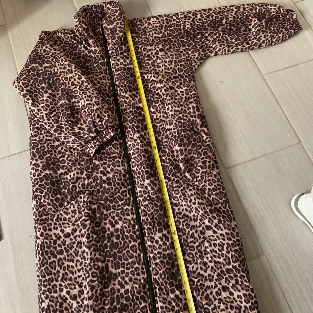 NEW! 1 LEFT! Leopard Oversized Long Puffer Jacket - Picture 4 of 4